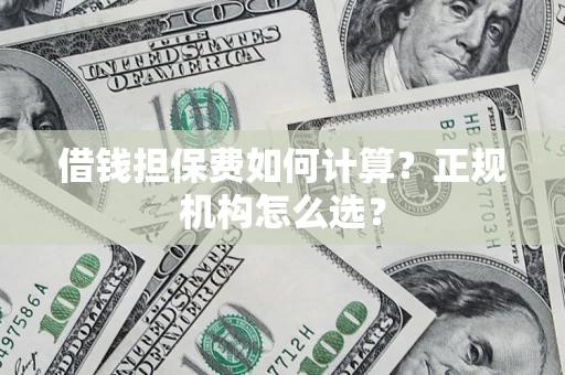 北京借钱担保费如何计算？正规机构怎么选？